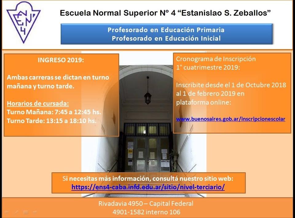 mlavalletto's tweet photo. ¿Querés estudiar Profesorado de Educación Inicial o Profesorado de Educación Primaria de #NuestrosProfesorados?
¡El #Normal4 está inscribiendo! ¡Te esperamos!
Prácticas profesionales desde el primer año de la carrera. Formación gratuita y de excelencia.
#NoALaUniCABA https://t.co/Rg7V7SOxPK