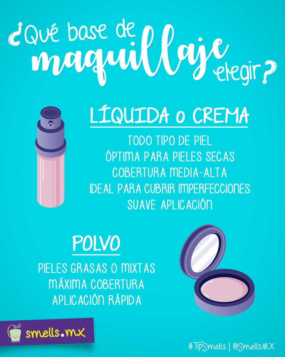 SmellsMX's tweet image. ¿Líquido o en polvo? La base de un buen maquillaje es nuestra piel. Te comparto cómo elegir el ideal para ti. | #TipSmells #SmellsBeauty #Infografía