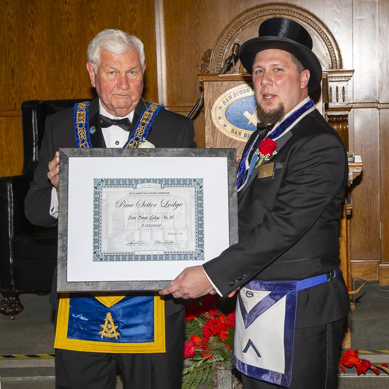 MasonsofCA's tweet photo. Earlier this week, San Diego Lodge No. 35 held their Installation of Officers with a birthday surprise to Grand Master Stuart Wright. We want to see all your installations! TAG US @masonsofCA in your installation photos and weโll feature our favorite pictures. #InstallationSeason https://t.co/ZPUY3NVdFP
