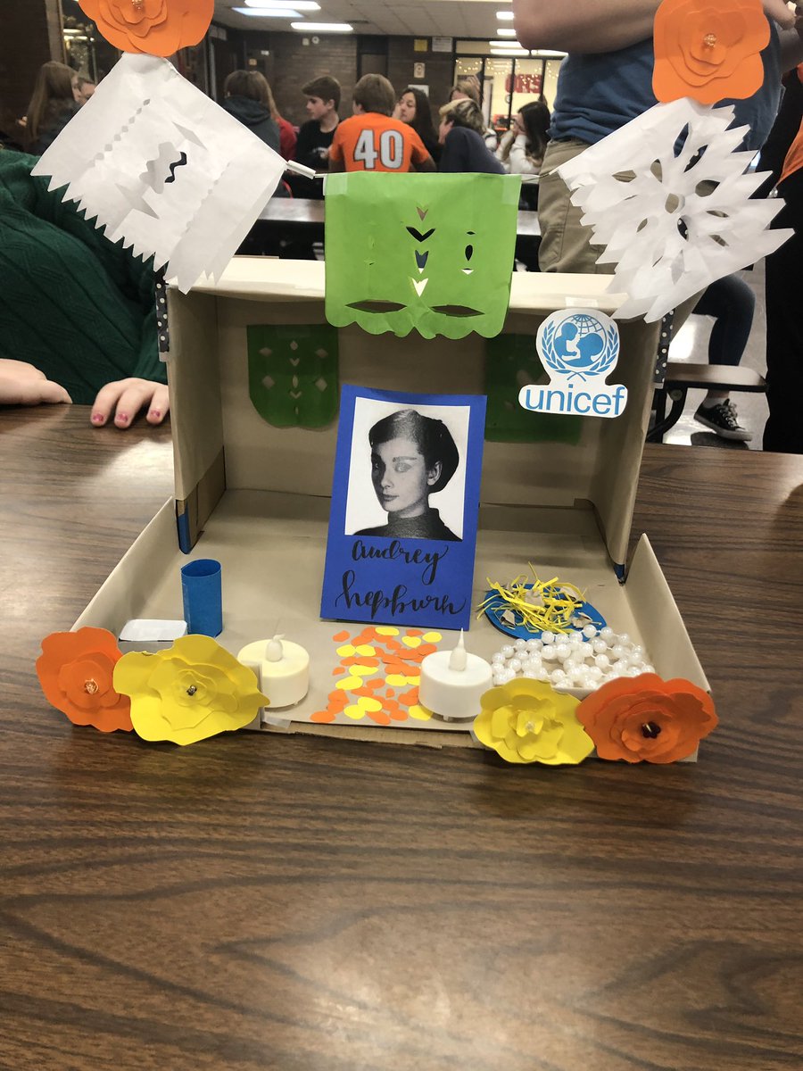 profebenedict's tweet photo. Some great ofrendas today that my Spanish 2 students made and explain who their person was and why they were important to them. Other students went around and asked questions and interacted! #success #orionspanish #presentationalspeaking #interpersonalspeaking #cirocks https://t.co/4fRmZmK2Uy