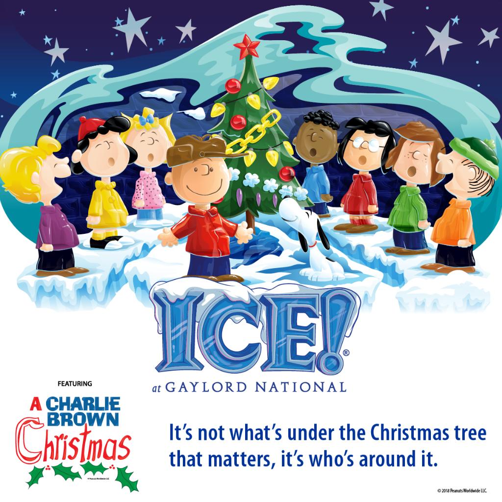 GaylordHotels's tweet photo. It wouldnโt be Christmas without YOU! Visit ICE! featuring A Charlie Brown Christmas at @GaylordNational! #VisitICE2018 https://t.co/HlfmTB6qG9