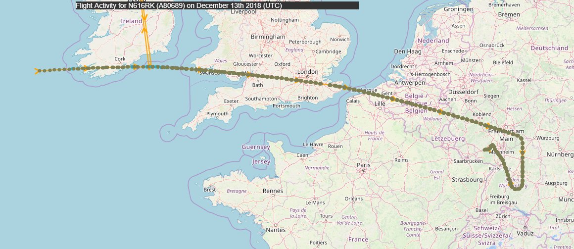 FBI's N616RK 12/12-12/13/18 Manassas-Ramstein AFB 12/14/18 Ramstein AFB-Bucharest (~1h 20m landing)-ManassasLooks like FBI picked up someone from Romania