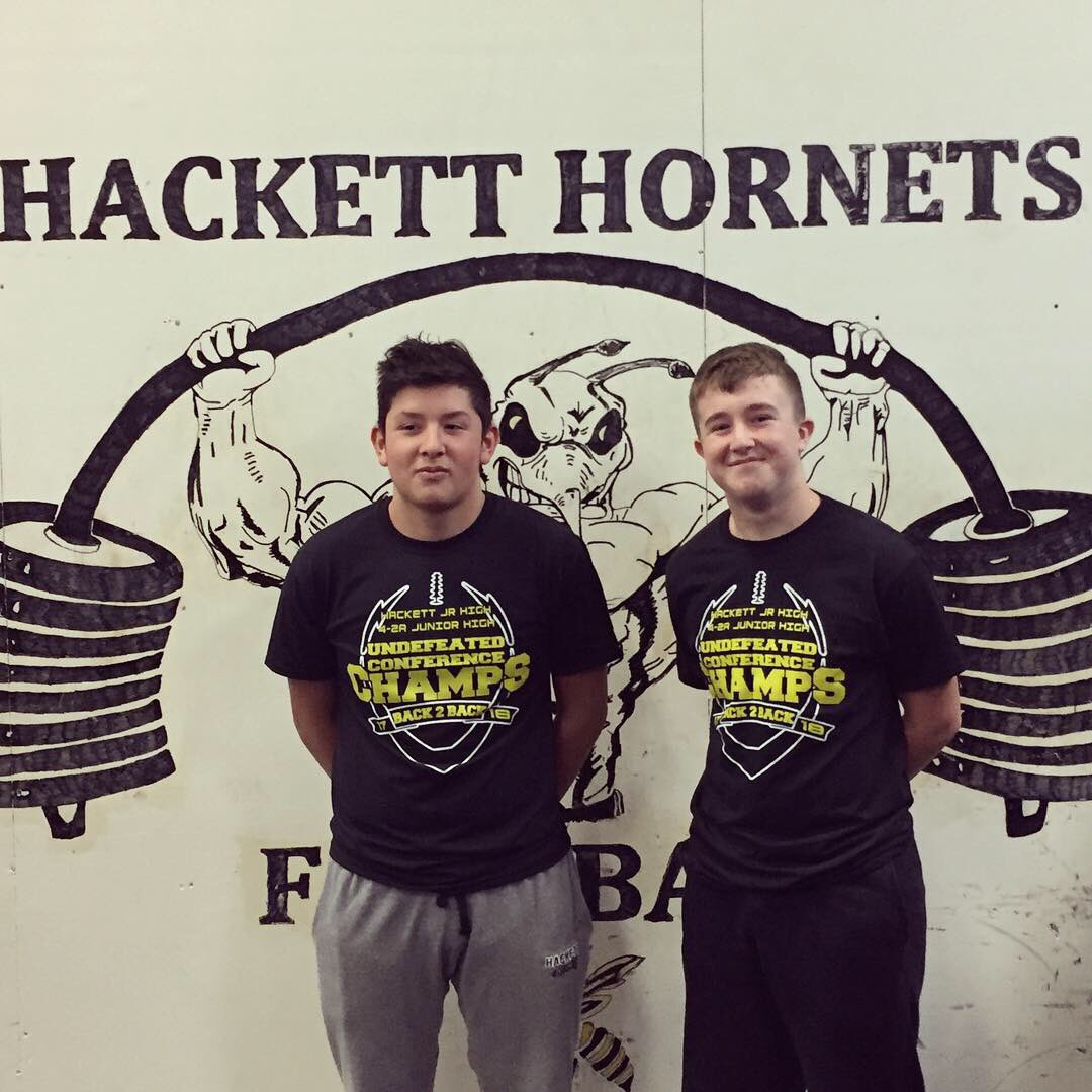 HackettFootball's tweet photo. Congratulations to our Honorable Mention All District Jr. High Hornets (Juan Fajardo, Tyler Pittman &amp; Isaiah Carter) ...Proud of you guys! @Resident_Press @meganhecoxRP https://t.co/CLVEudV7T5