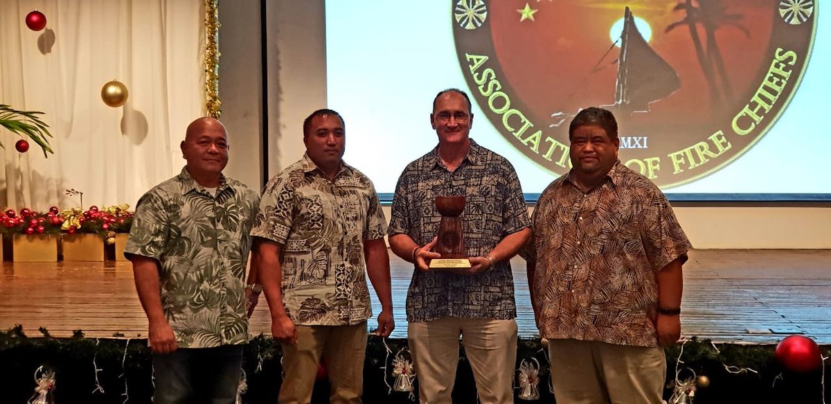 chiefsct's tweet photo. US Fire Adminstrator Chief Keith Bryant and IAFC President Chief Dan Eggleston visits the pacific island of Saipan (were America’s day begins) at the 7th Annual Western Pacific Islands Fire Chiefs conference 12Dec18. https://t.co/QeHanecpIA
