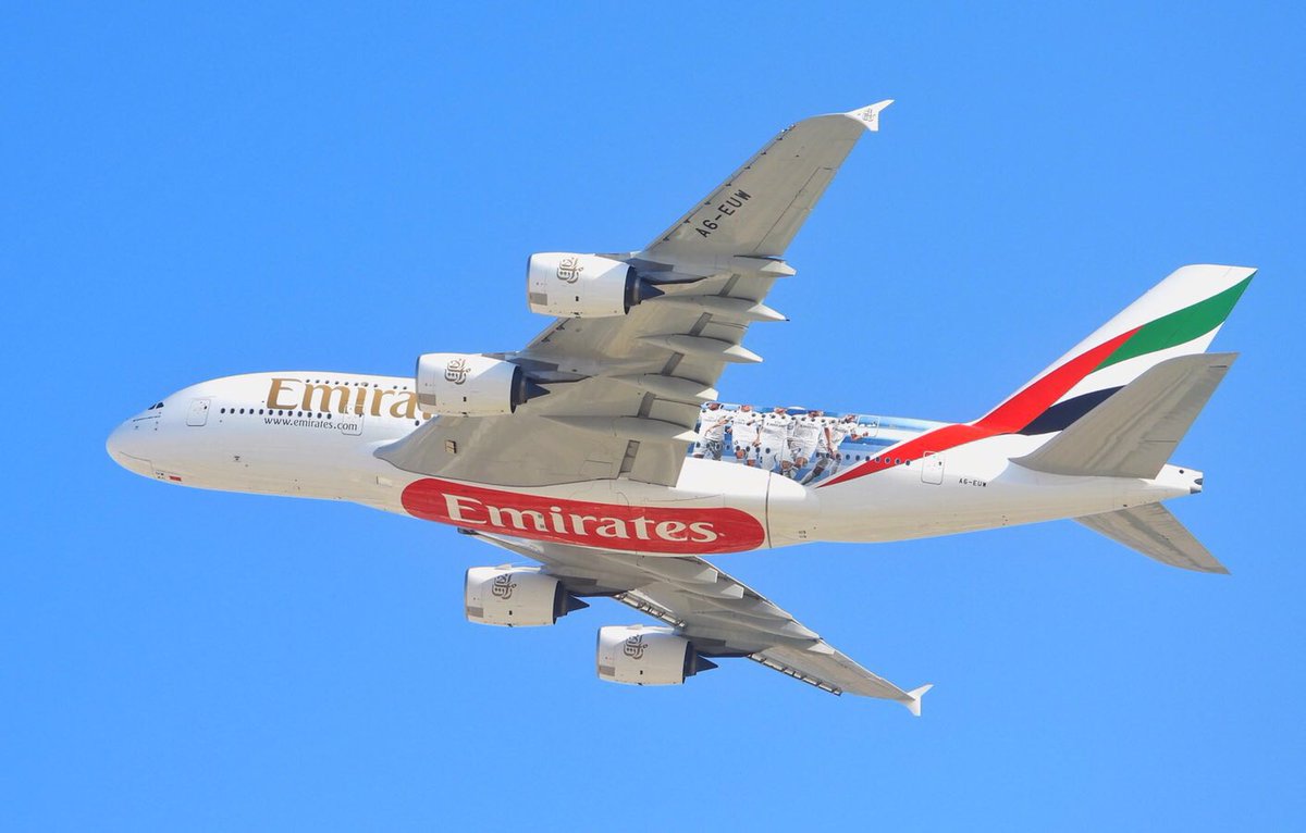 Being a partner and the official carrier of the team @realmadrid
@emirates #a380 A6-EUW
New Livery #real_madrid team
Take of From #dubai To #madrid
Move Team to the #abudhabi participate in the tournament #clubworldcup2018 #HalaMadrid @a380fanclub #uae #emirates