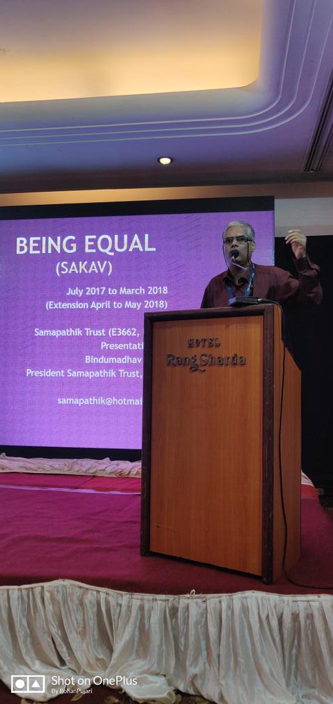 HumsafarTrust's tweet photo. Bindumadhav khire introducing #SamapathikTrust #Pune discussing about educating the #Youth and targeting #students for providing awareness on #LGBTQ issues https://t.co/2kDzb298HN