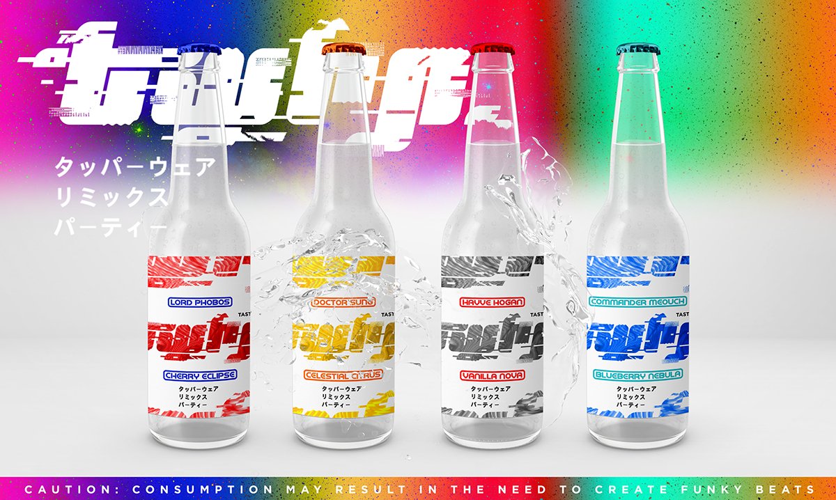 MicheleArchambo's tweet photo. And here are all the @TWRPband soda designs together. Fizzy. Funky. Futuristic. #Packaging https://t.co/NgD1EjrRQ3