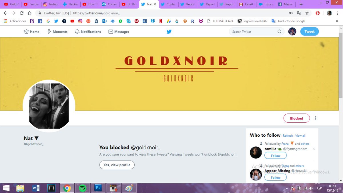 THIS ACCOUNT IS FAKE!, <a href="/goldxnoir_/">Nat ▼</a> I blocked it and reported it, please report it so twitter can do something about this!!,this person is tweeting everythin that I post and is getting annoying. #theoriginals #haylijah #klamille #Legacies #vidding PLEASE HELP ME! I'M DESESPERADE