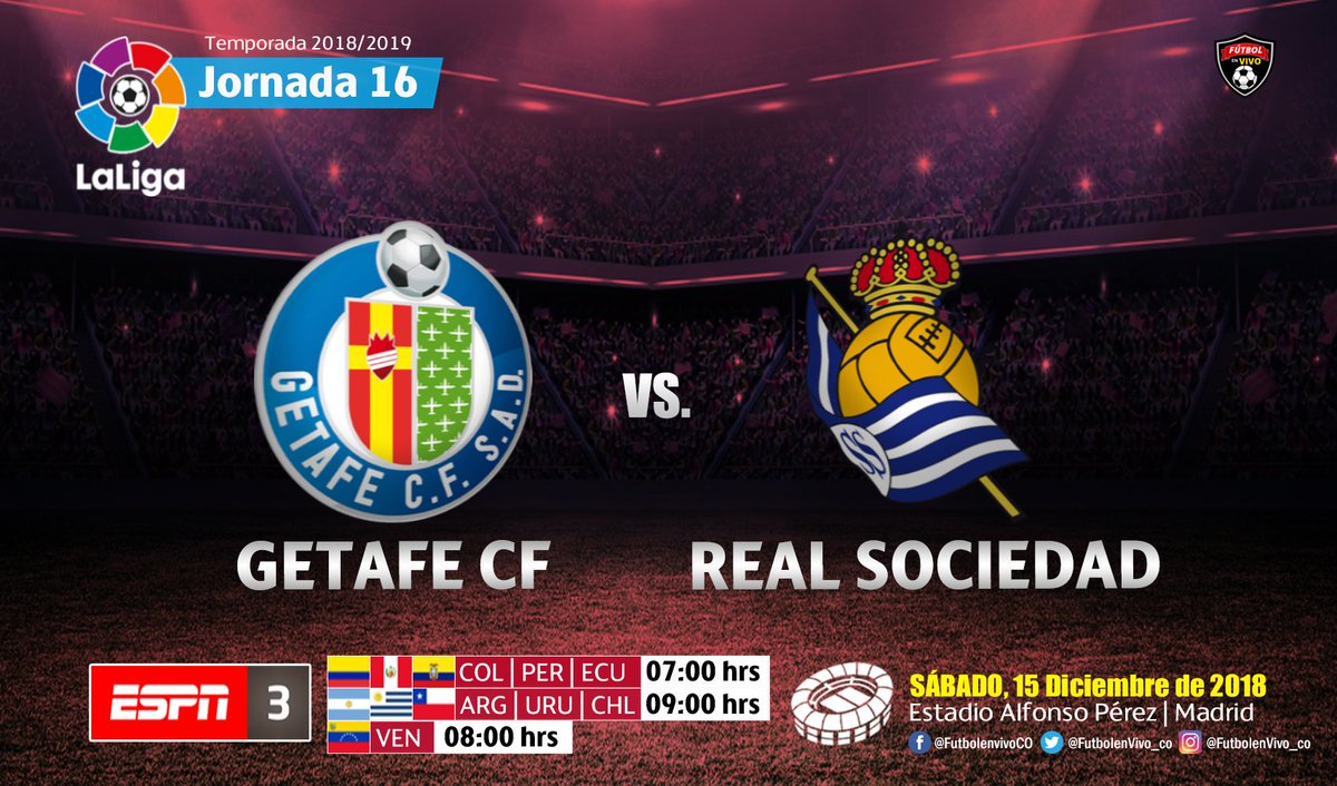 SÁBADO 📺▶#LALIGAxESPN
@GetafeCF 🆚 @RealSociedad
Relata:🎙 @FacuQuiroga82
Comenta:🎙 @andresmarocco
#LaLigaSantander #FutbolEspañol ⚽🇪🇸🏆