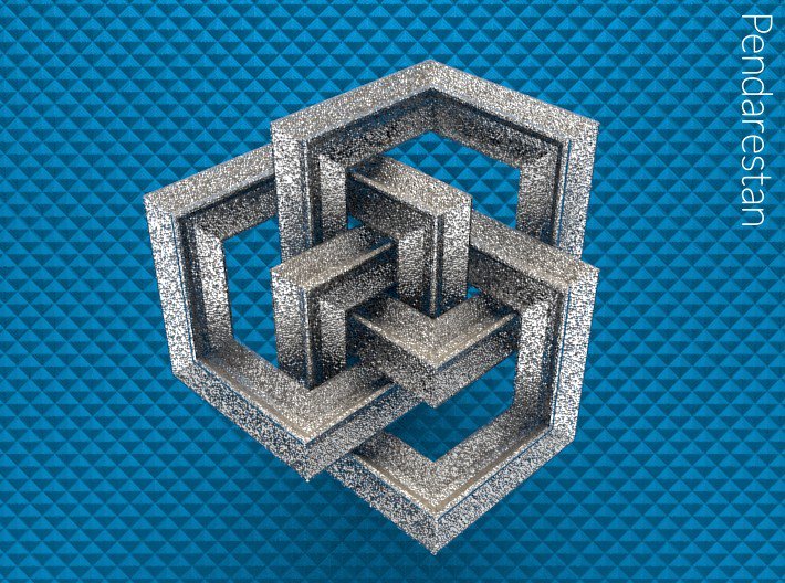pendarestan's tweet image. Borrocube, the Borromean rings using the edges of a cube
Preview it in 3D: shpws.me/QWiY
#3Dprinting #mathart #sculpture