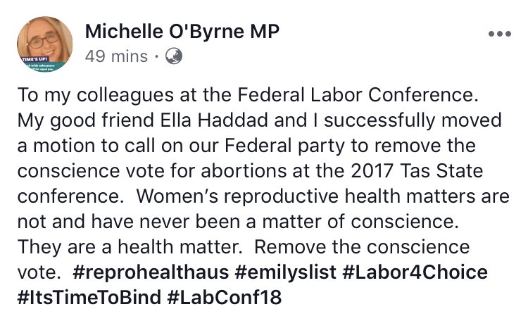 Labor4Choice's tweet photo. Thanks @chelobyrne &amp; @EllaHaddadMP 👏👏👏 #Labor4Choice https://t.co/iyyIuInKFD