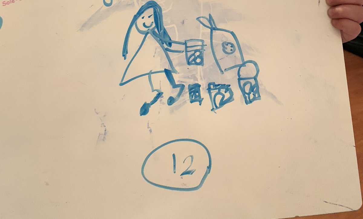 MontanaLSmithey's tweet photo. Penelope needs to make snacks for school. She puts 3 goldfish into each bag. There are 4 bags. How many goldfish did Penelope need for her snack bags? #kindergarten #KindersMultiply #cgi #directmodel https://t.co/IEM5ZttFHZ