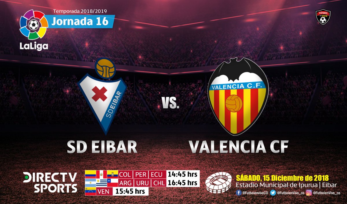 SÁBADO 📺▶#FutbolEnDIRECTV
@SDEibar 🆚 @valenciacf
Relata:🎙 @pedrobozoa
Comenta:🎙 @Gustavo_che
#LaLigaSantander #FutbolEspañol ⚽🇪🇸🏆