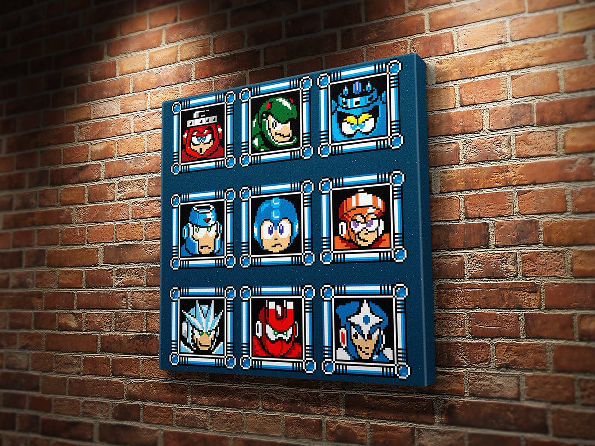 PalmersPixels's tweet image. On the fifth day of Christmas my true love gave to me: 9 BOSS BATTLES! For today only, our entire Mega Man Canvas Print Collection is 15% off with free shipping at palmerspixels.com &amp;amp; etsy.com/shop/palmerspi…!