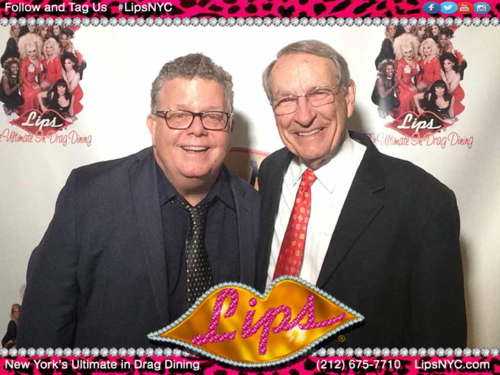At last night's afterparty for CHRISTMAS IN HELL <a href="/LIPSNYC/">Lips Drag Queen Show Palace Restaurant & Bar</a> , our Artistic Director (and show scenic designer) @morganjamese with longtime Chairman of the Board, W. David McCoy! #photobooth #LipsNYC #Buzzybooth #theater #christmasinhell #Broadway