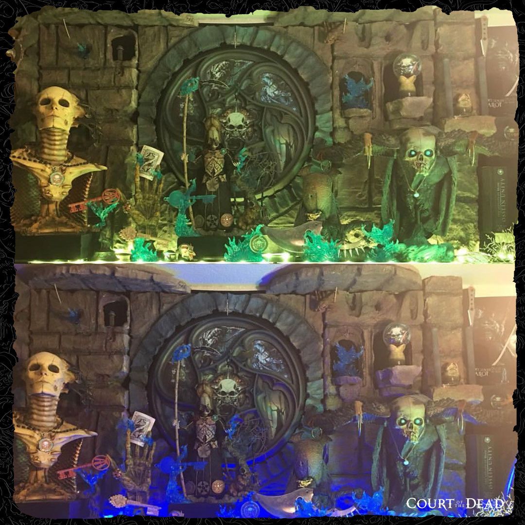 CourtoftheDead's tweet photo. #FanArtFriday - A deadly good display of commitment to the Alltaker by IG user @mortician831 -- perhaps the weaverden is the Underworld occupation for this talented mourner!
#CourtoftheDead #FanArt #collectiondisplay #sideshowcollectibles #statuecollectors #horrorcomics #fantasy https://t.co/IxJ2gLtZtR