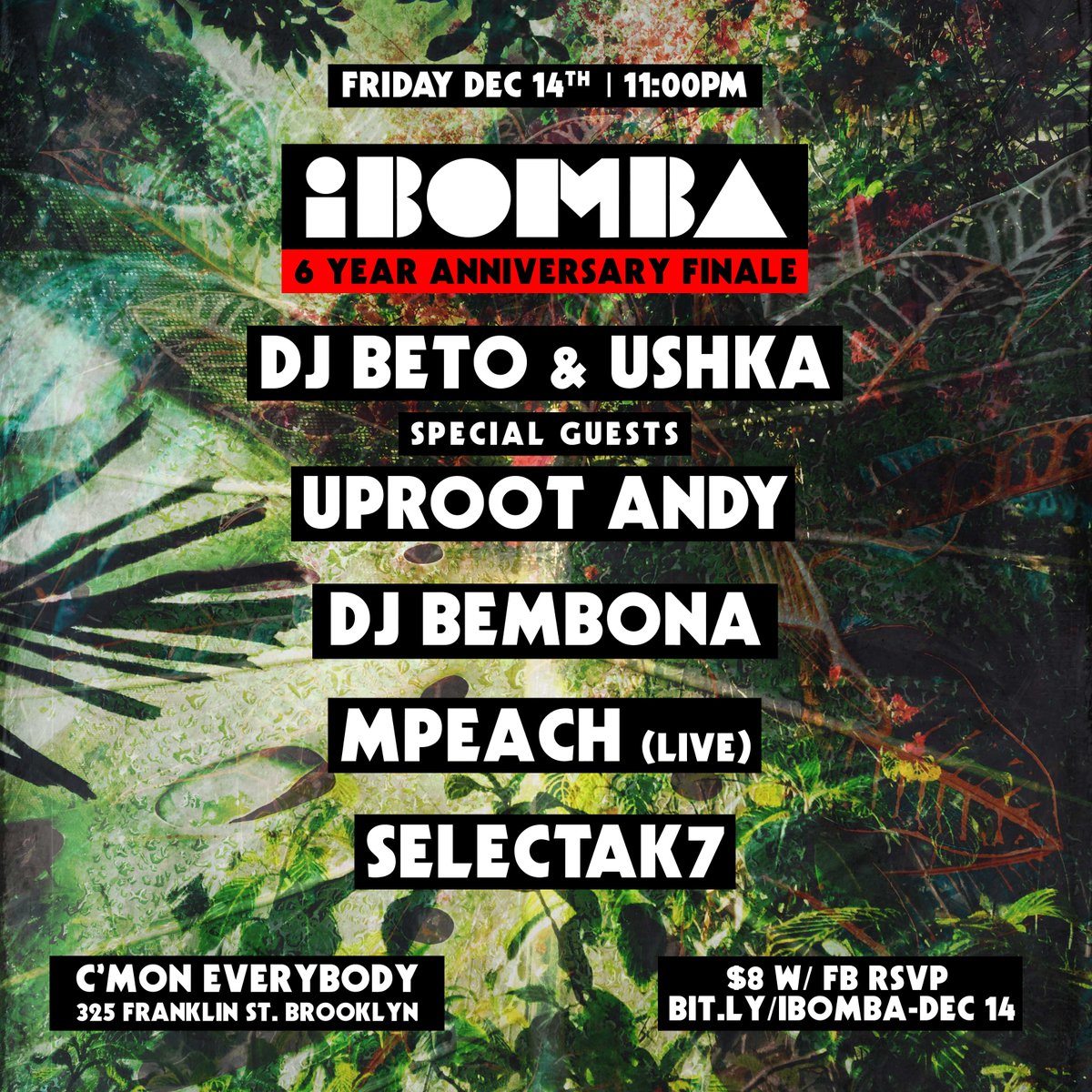 iBombaNYC's tweet photo. After 6 yrs, @ty_ushka and @_djbeto_ are laying our baby @iBombaNYC party to rest 2night at @cmoneverybodybk. we'll still be djing, doing our thing, maybe doing a pop up here and there. it's been a beautiful ride. thank you. https://t.co/NrwGOs8gwu