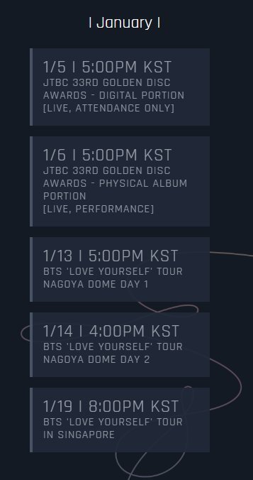 Jiminssi1095's tweet photo. BTS upcoming schedules in December to January. 😊😊😊
@BTS_twt @bts_bighit
#BTS #BTSARMY #ThankYouBTS #ThankYouARMY #ThankForStayingBTS https://t.co/Pm6XpvDMx7