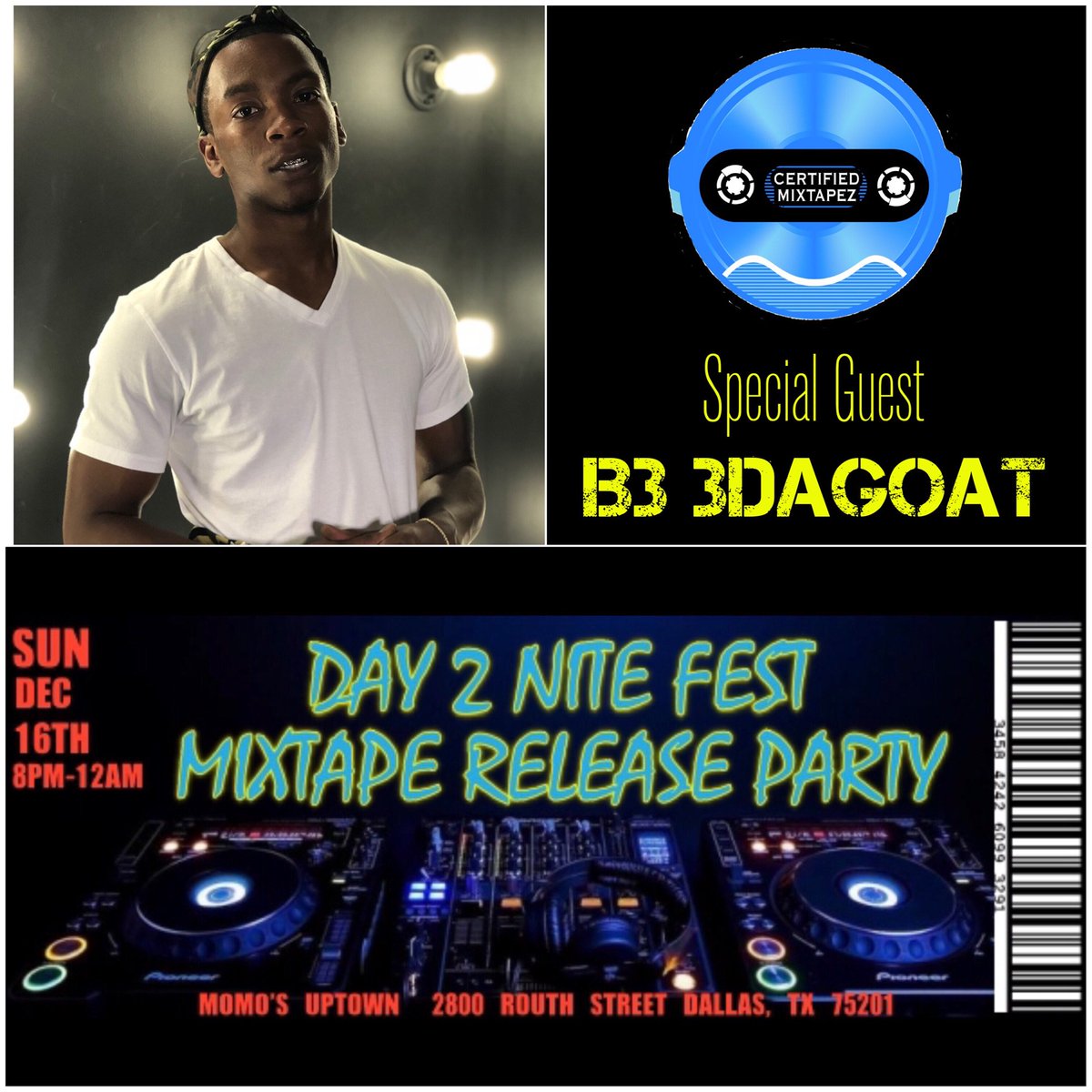 day2nitefest's tweet photo. Arkansas Artist @3dagoat_ will be in the building 🔥🔥🔥 https://t.co/mDHz8vXsIy