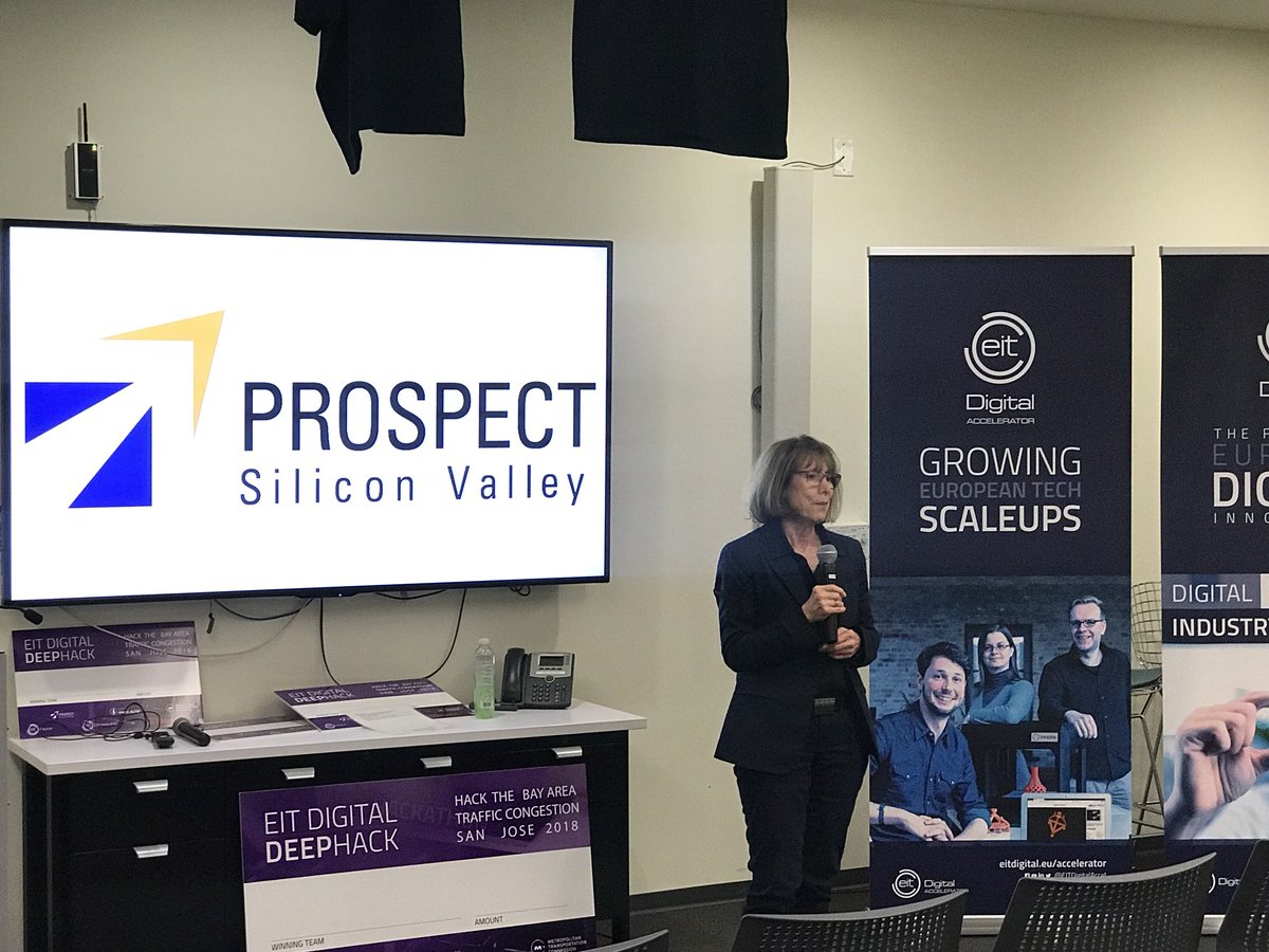 UltrahackHQ's tweet photo. #EITDigital #deephack #hackthebaycommute has begun with Ruth Cox, CEO of @ProspectSV providing an item to their activities. Thanks to Prospect SV the event takes place in their premises. #ultrahack #hackathon #EITDigital https://t.co/lzVyxZwv8X