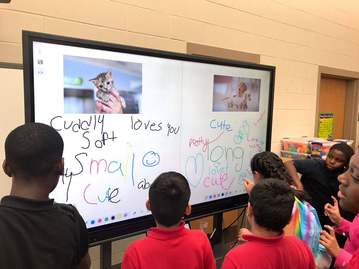 Thank you @E_B_Ellington Eagles for helping teachers  @LearnPromethean by demonstrating the awesome multiuser whiteboard features.  I agree—kittens are cuddly, cute, soft and adorable!