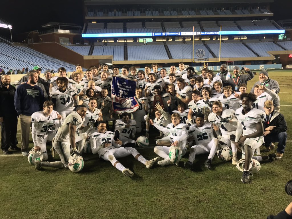 NCHSAA's tweet photo. The 2018 3AA Football State Champions @WHSWarriors!#NCHSAAFB 🏆🏈 https://t.co/yI6Jrg8X12