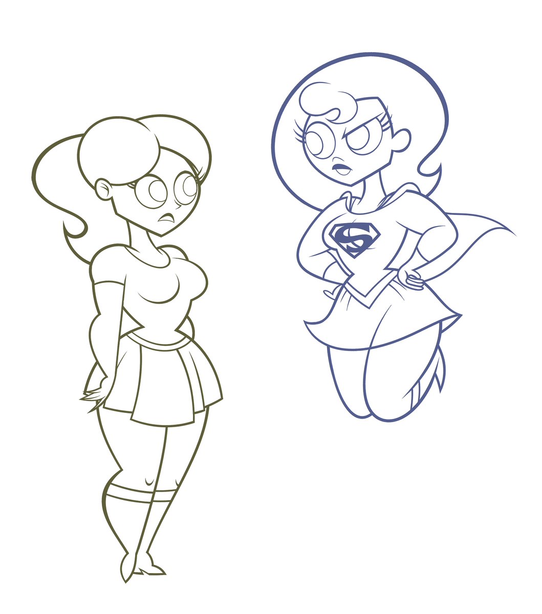 A Tumblr user asked me ¿what would happen if Vanessa and Supergirl (SBFF) met?. And, well, this is what I came up with.
Note:Vanessa's design is very based on SBFF Supergirl, and for that reason they tend to confuse them.
#digitalart #myart #characterdesign 