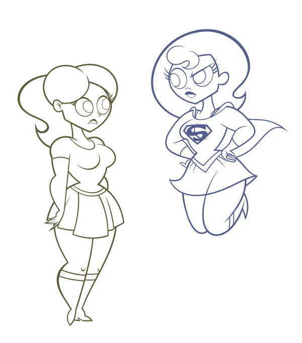 A Tumblr user asked me ¿what would happen if Vanessa and Supergirl (SBFF) met?. And, well, this is what I came up with.
Note:Vanessa's design is very based on SBFF Supergirl, and for that reason they tend to confuse them.
#digitalart #myart #characterdesign 