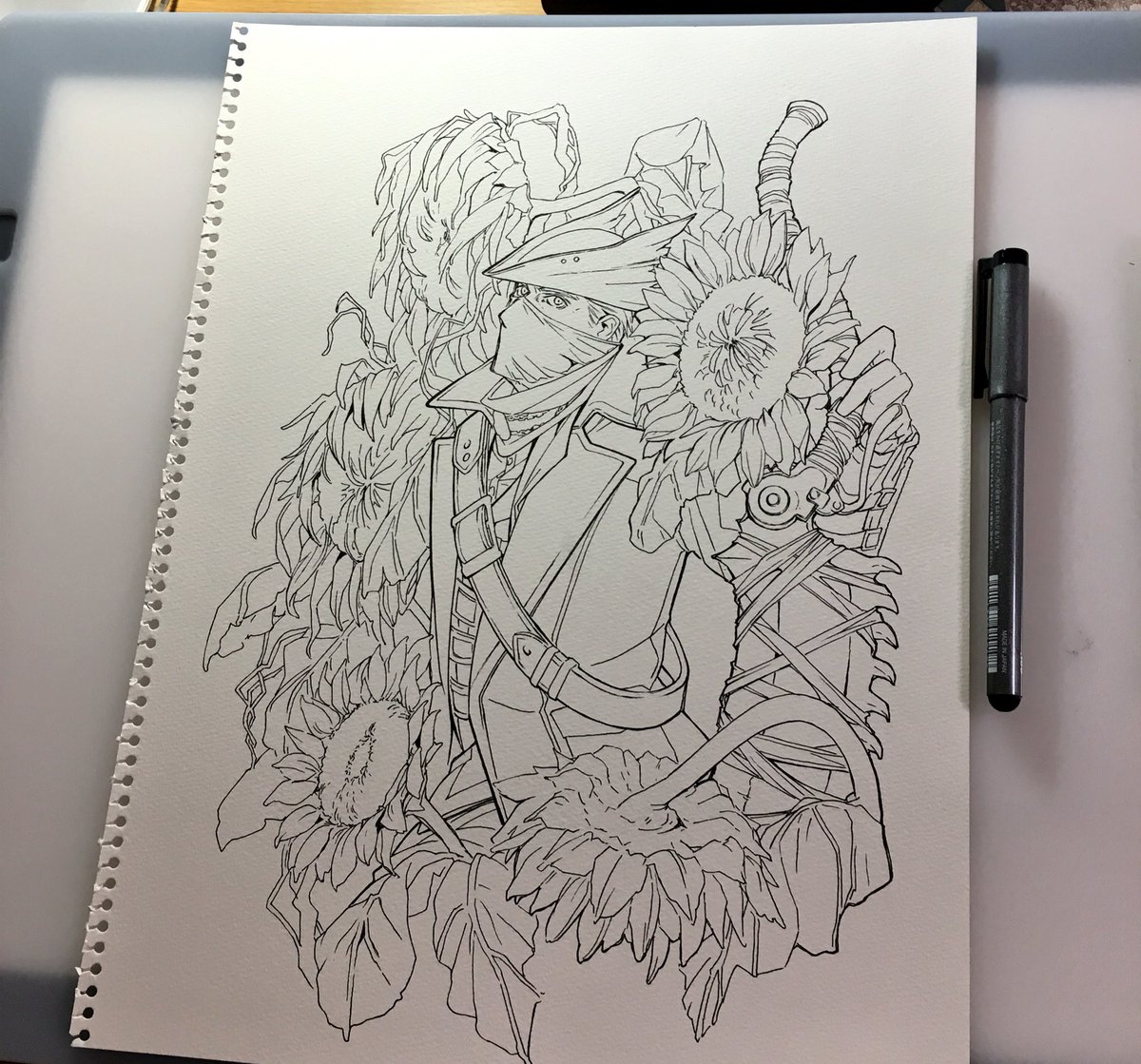 この画用紙に描いた時が余白とか、いちばんかっこいいんだけどスキャナに入らないので周りを切りまーす。サヨナラ!!無慈悲! 