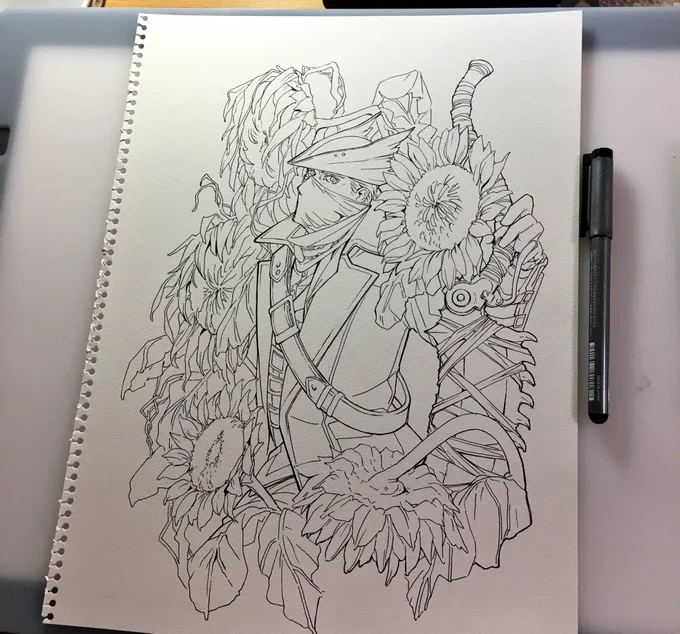 この画用紙に描いた時が余白とか、いちばんかっこいいんだけどスキャナに入らないので周りを切りまーす。サヨナラ!!無慈悲! 