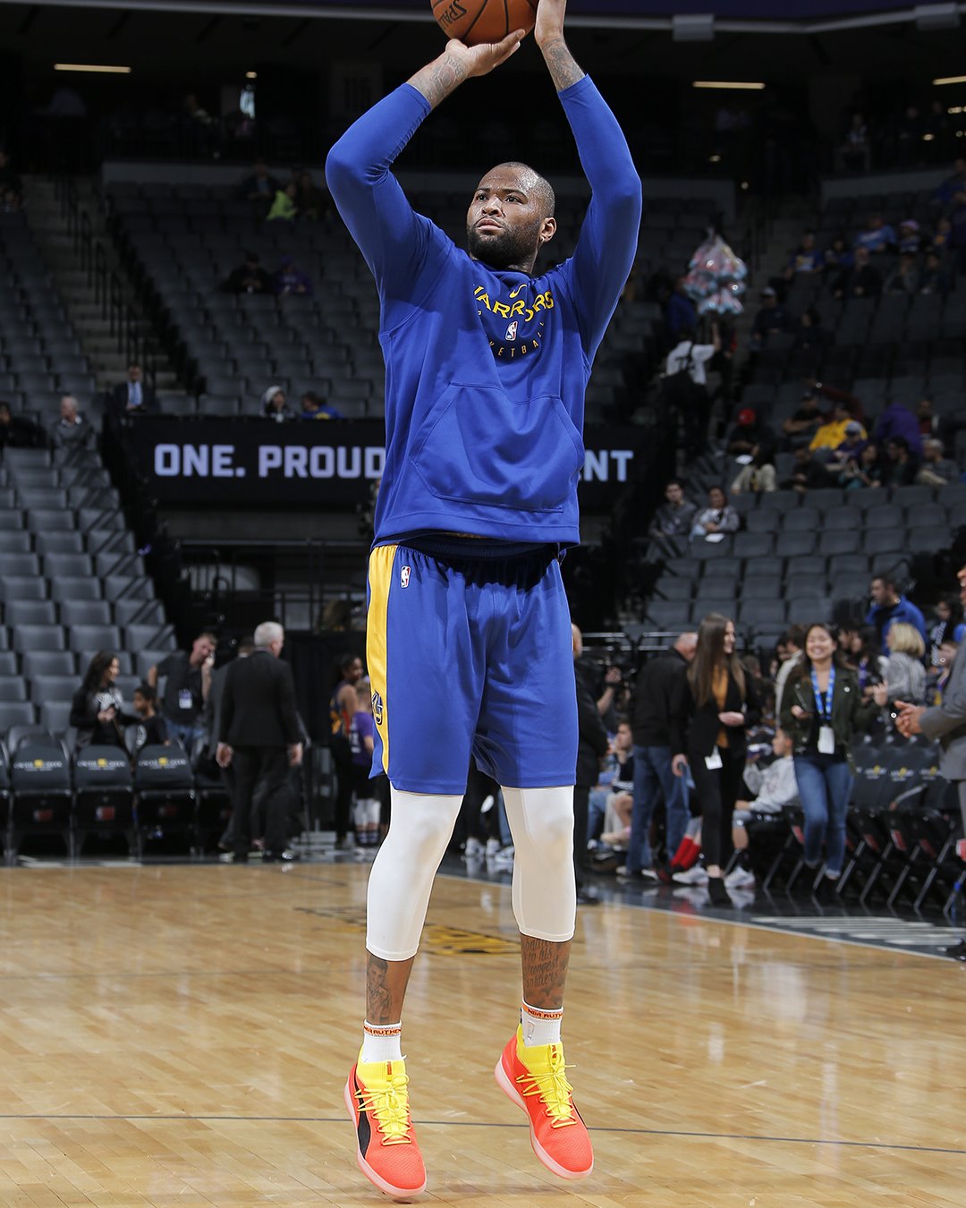 B/R Kicks - DeMarcus Cousins warming up in the Puma Clyde