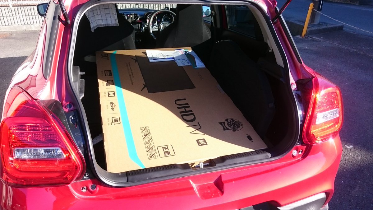 みっどじゃむ 現行スイフト スポーツ ってトランクが広くて 後部座席畳めば相当載るですが あんまし知られてないの