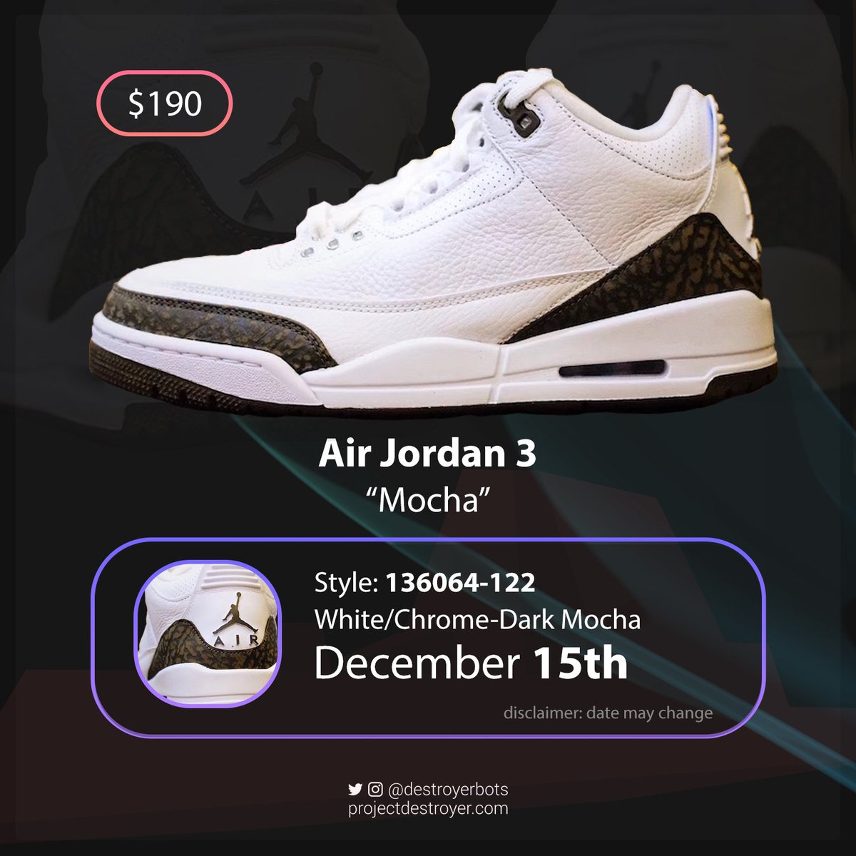 mocha 3s footlocker