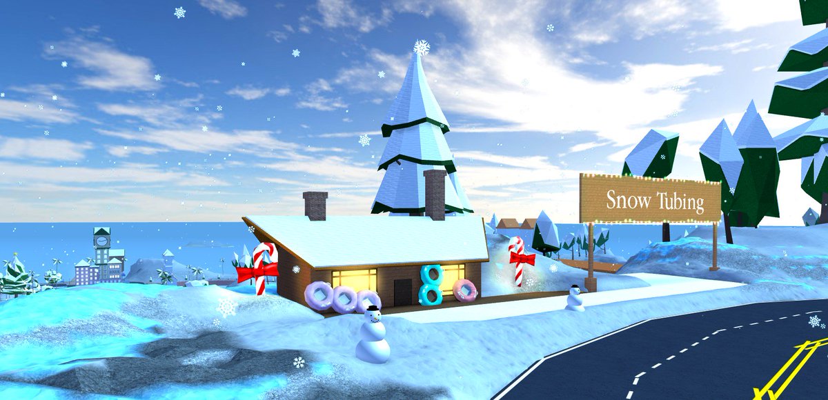 Robloxian High School On Twitter It S Finally Winter Explore Our Snowy Map Go Down The Hill In An Innertube Or Race Around On Our New Snowmobile Redeem The Code Snowfall For - snow map roblox