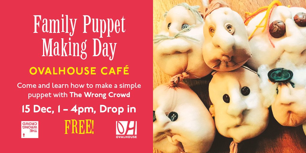 inthewrongcrowd's tweet image. Today is a BUSY day @Ovalhouse:
11.30am Babes-in-Arms performance 
1-4pm FREE Family Puppet Making in the cafe 
4.30pm Second performance of #AllNewSnowWhite
🍎🍏🍎🍏