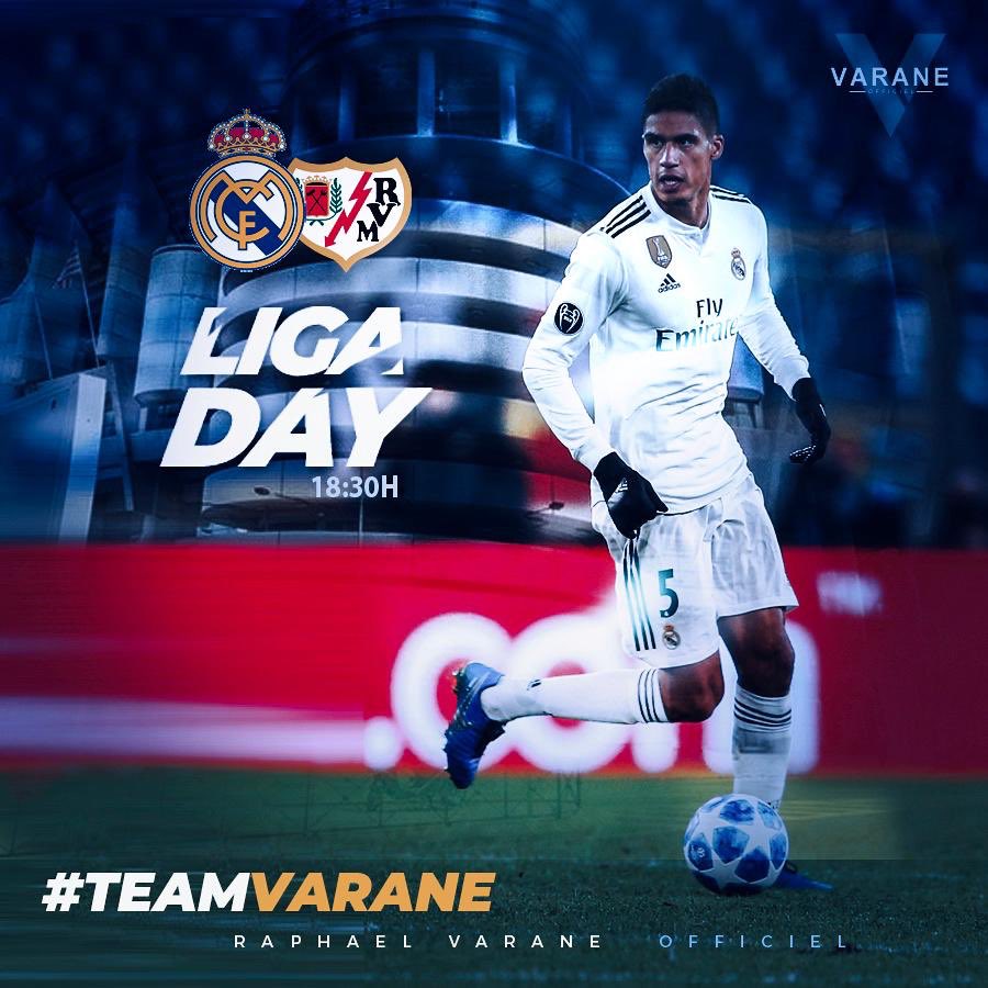 ⚽️✨🏟 18:30H - Match VS Rayo Vallecano #RMLiga #TeamVarane