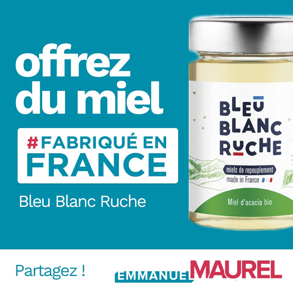emmanuelmaurel's tweet photo. 🍯 OFFREZ DU MIEL !
Pour Noël, offrez du miel de repeuplement ! Le miel @BleuBlancRuche est récolté et conditionné en France.
➡️ Plus d’infos : https://t.co/PeQjJRSNrJ
➡️ Voici la liste des produits mis en avant : https://t.co/KBnfoLyqXT.
#fabriquéenfrance https://t.co/ZOllxNkdhg