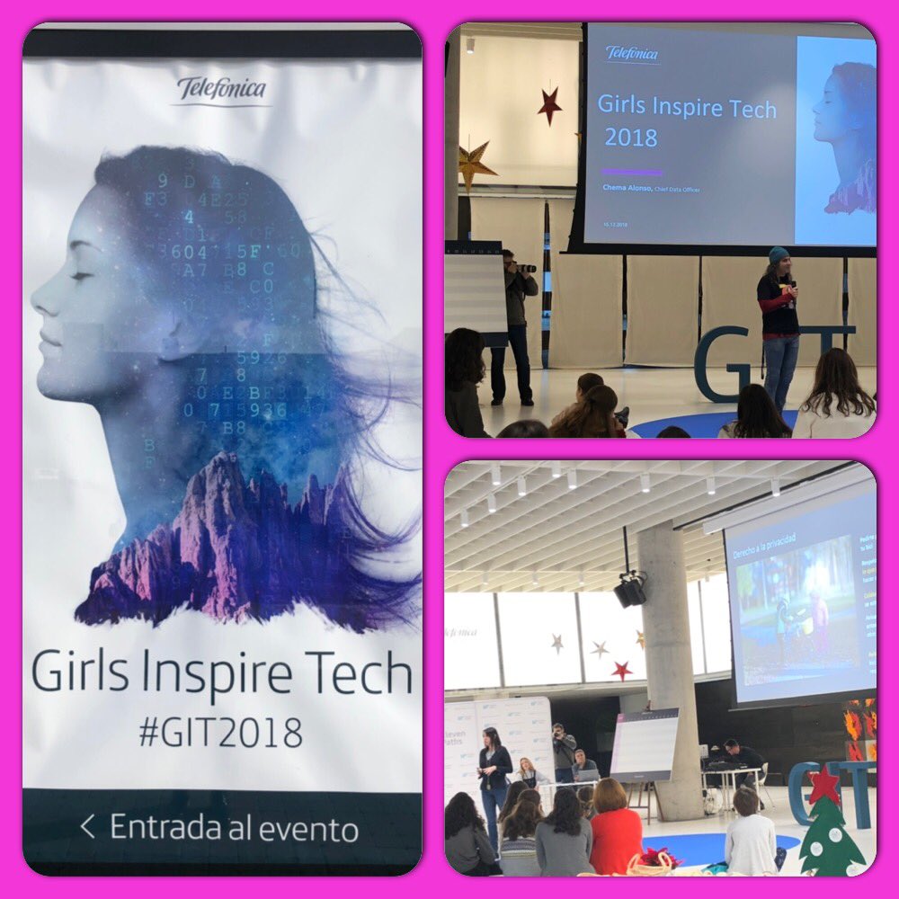 aliciaiglesmart's tweet photo. Gracias @chemaalonso @almazormjesus @Elena_Gil_Liza @isabellopezbr por este regalo 💝 a nuestras niñas @Telefonica #GirlsInpiresTech18 https://t.co/VITFWRHEEC