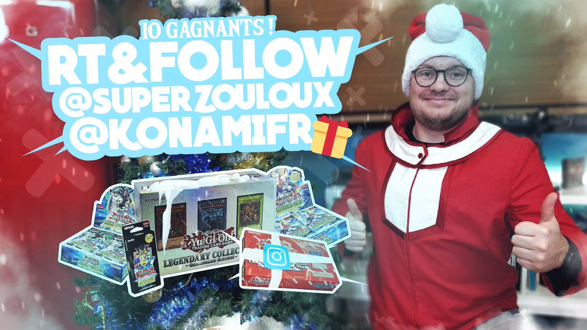 Superzouloux's tweet photo. 🎁🎄🎅 CONCOURS🤶🎄🎁

L'année 2018 à été dingue pour moi, et je veux la terminer en vous remerciant. 💙

J'ai 10 cadeaux pour vous, il y aura donc 10 gagnants 😎

Pour participer
🔹RT ce tweet
🔹Follow @Superzouloux et @KONAMIFR 

Plus d'infos ici: https://t.co/M8Hzae8l0W https://t.co/7hunl8gpIK
