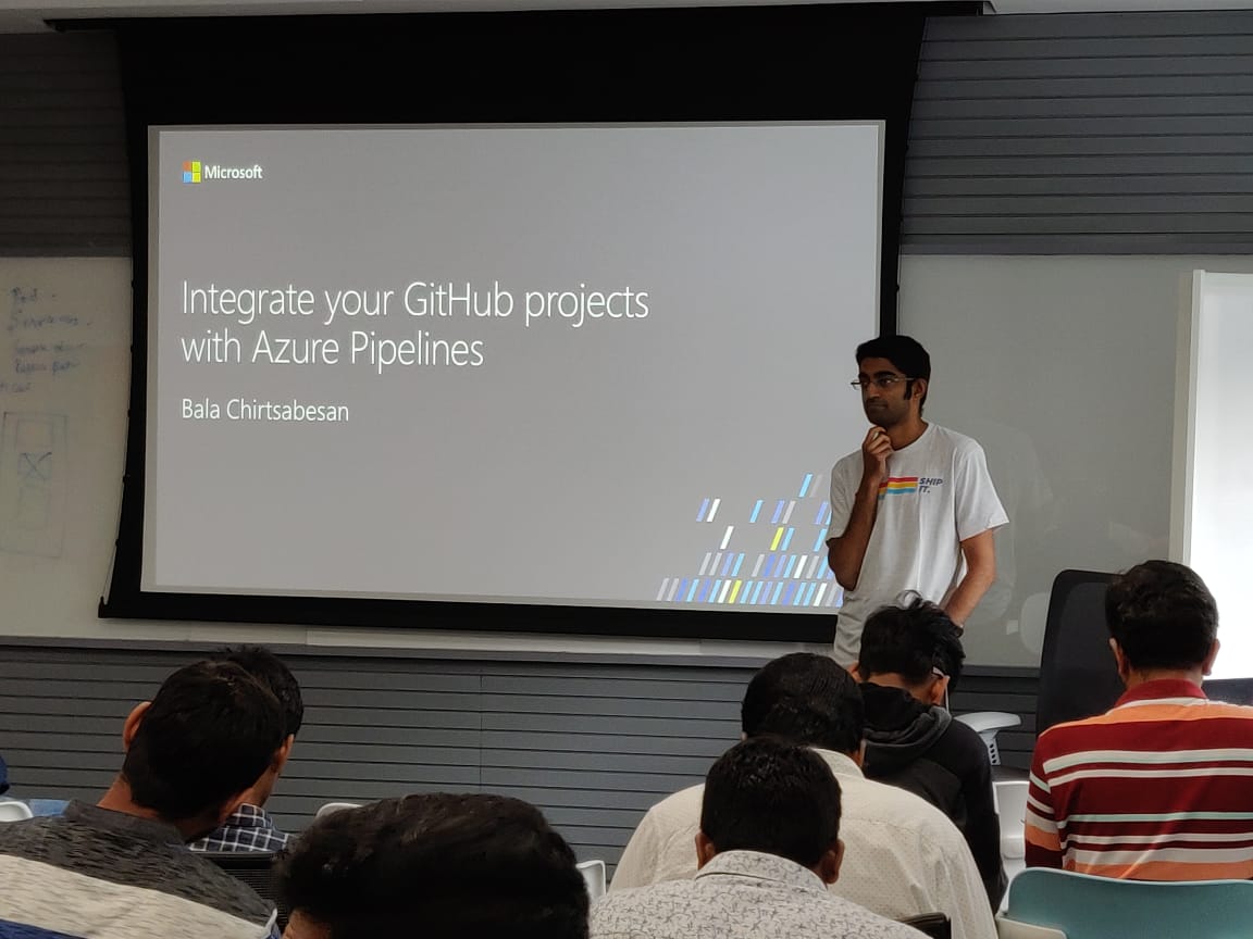XMonkeys360's tweet photo. Next awesome session started "Integrate Your #GitHub Projects With #Azure Pipelines" by @balachir  #AzureDevOpsChennai #XMonkeys360 #IndiaMVP #mvpbuzz #CICD #AzureDevOps @github @AzureDevOps @IndiaMVP https://t.co/mnEqADM8I6