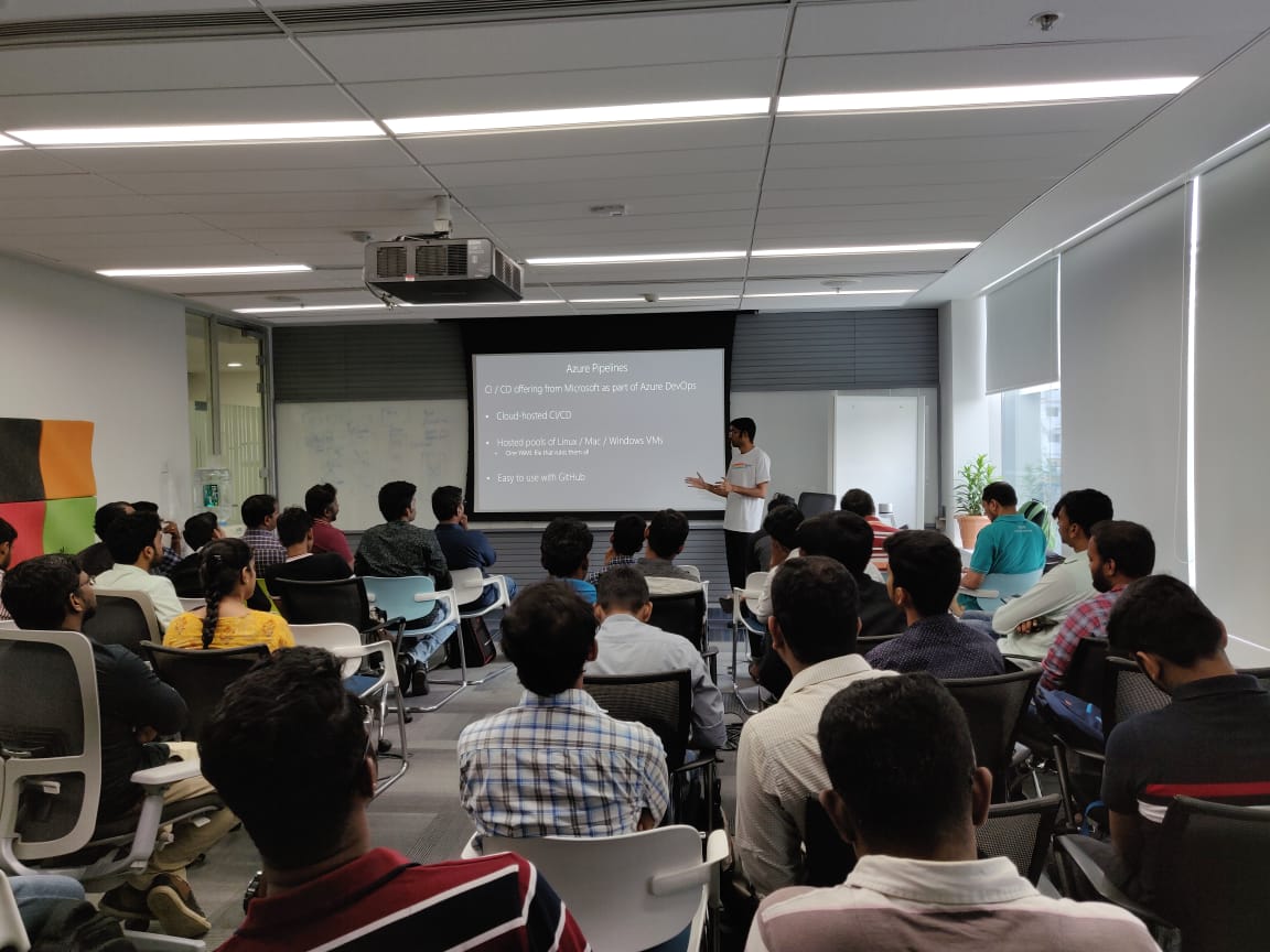XMonkeys360's tweet photo. Next awesome session started "Integrate Your #GitHub Projects With #Azure Pipelines" by @balachir  #AzureDevOpsChennai #XMonkeys360 #IndiaMVP #mvpbuzz #CICD #AzureDevOps @github @AzureDevOps @IndiaMVP https://t.co/mnEqADM8I6