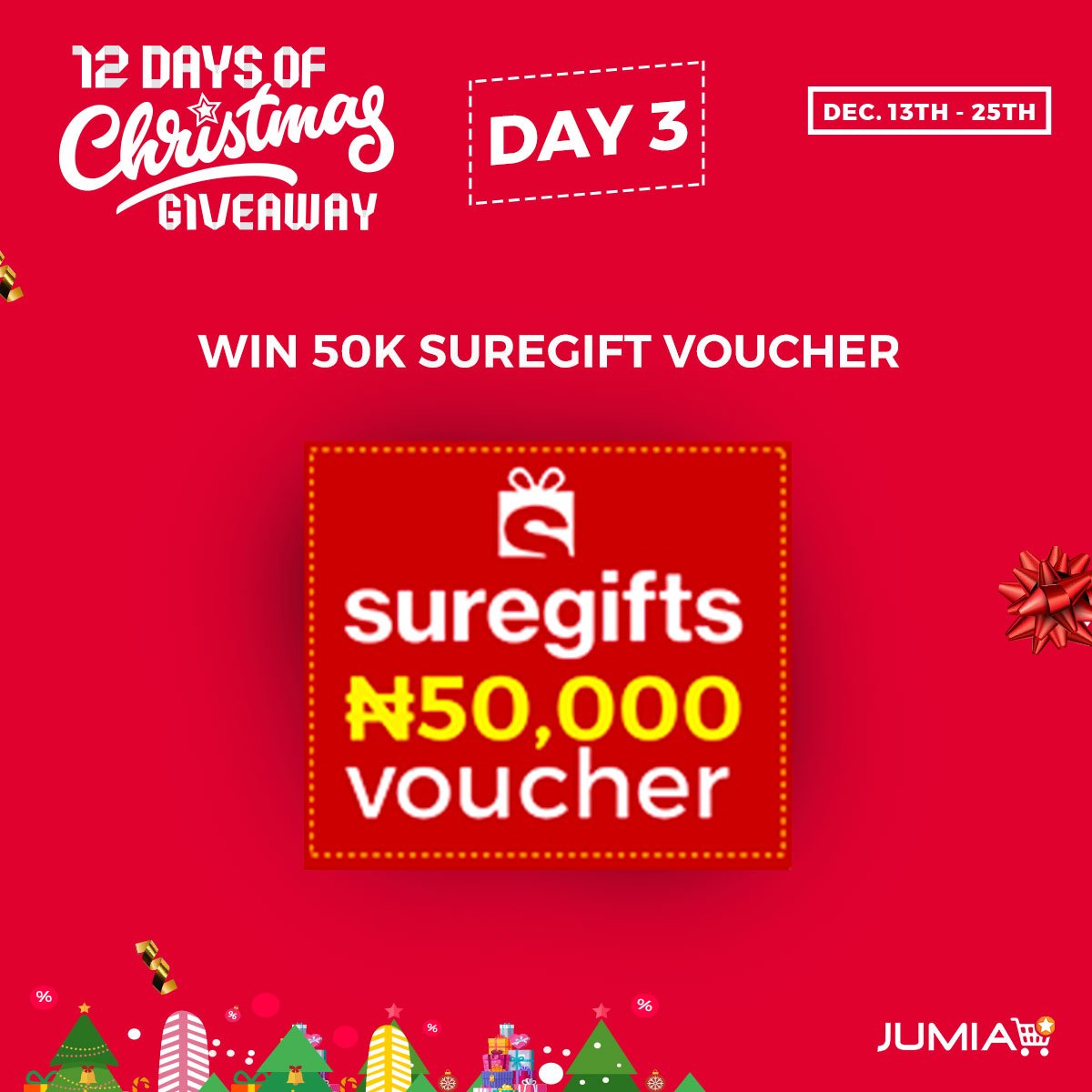 JumiaNigeria's tweet photo. Win ₦50,000 voucher from @suregiftsng  
Tell us what you would  buy if you won a 50k voucher. 
Reply,RT and mention 5 friends to qualify.
One lucky winner will be randomly selected. https://t.co/sQohG5KYbg