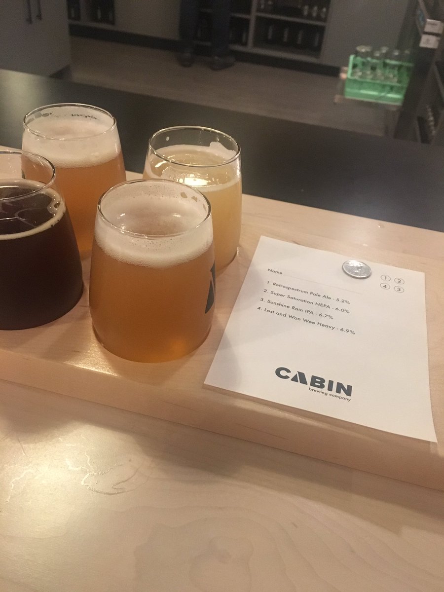 TifColes's tweet photo. 🙌🏼yesssssss to @CabinBrewing for the tasty beer and cool vibe. Super saturation✅1979 ski jacket colours/branding✅men with beards for days✅ #goodthingscomein3 or 4 in the case of this tasty flight #local #albertafarming https://t.co/qgdILzUQor