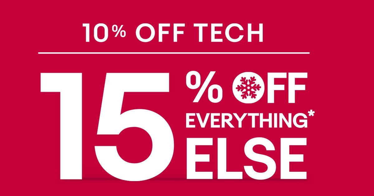 eBay's tweet photo. 🚨TODAY ONLY - FLASH COUPON ALERT 🚨From 7:00A PT until 11:59P PT, use code PICKUPSALE to get 10% off Tech, 15% off everything* else. #DecemberDozen https://t.co/NVYD3d1Scr

*Valid for registered users in US, CA, LATAM &amp; the Caribbean until 11:59P PT on 12/15. No min, $75 max. https://t.co/yzrqIxQYYJ