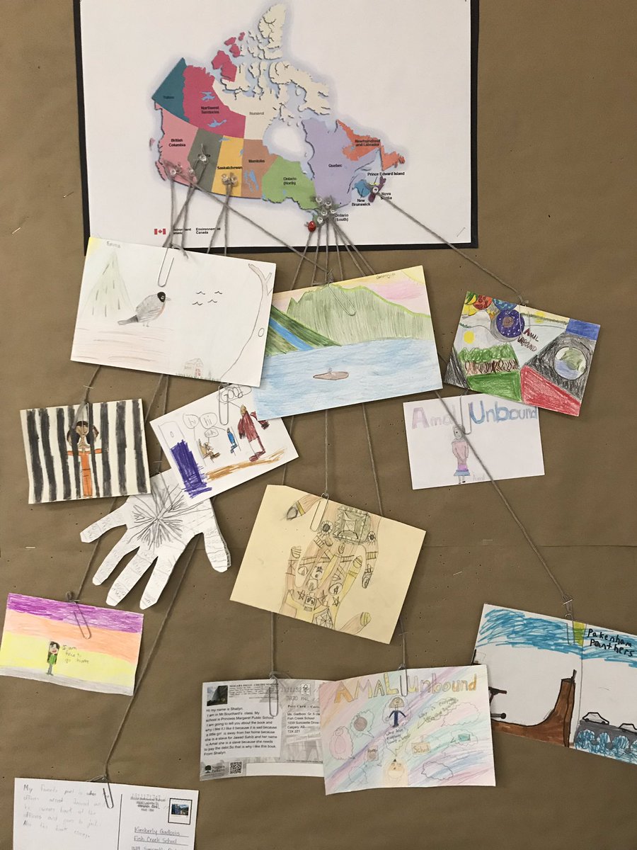 InquiringFCS6s's tweet photo. Thank you so much to all the wonderful classes across Canada that participated in the Canadian Postcard Exchange as part of The Global Read-Aloud! Our students loved participating and reading Amal Unbound - we hope you did too! #GRAAmal #GRA18 https://t.co/sjntf52wNy