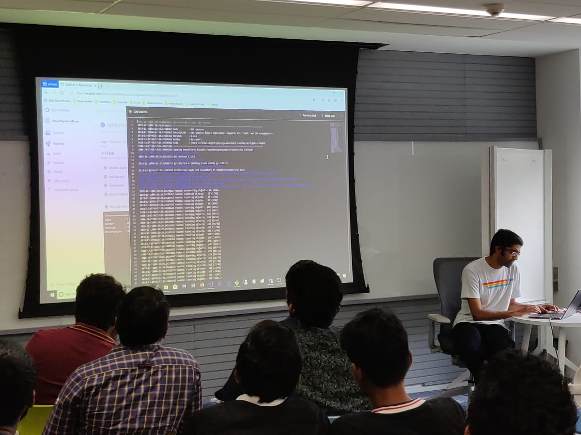 XMonkeys360's tweet photo. Demo in #GitHub Projects With #Azure Pipelines by @balachir #AzureDevOpsChennai #XMonkeys360 #IndiaMVP #mvpbuzz #AzureDevOps https://t.co/IrFQs54Aga