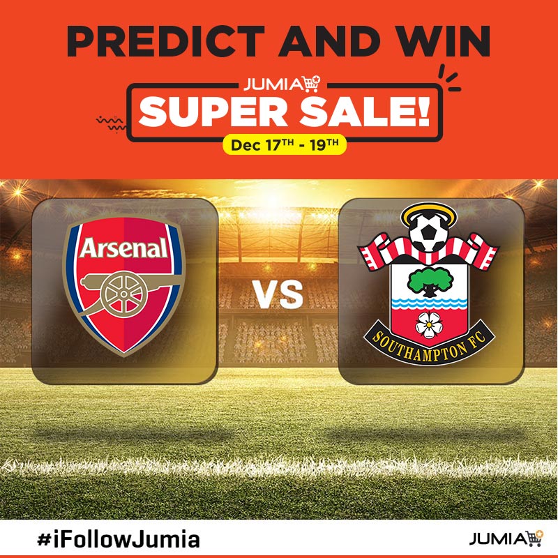 JumiaKenya's tweet photo. PREDICT and WIN and Huawei Flask. 

Tomorrow Arsenal faces Southampton away from home. How will the game end? To win, 
1. Reply your answer using  #JumiaKrisiTreats]
2. RT and like this tweet https://t.co/m7c24TDcZ9 https://t.co/lNMHzKyfOH