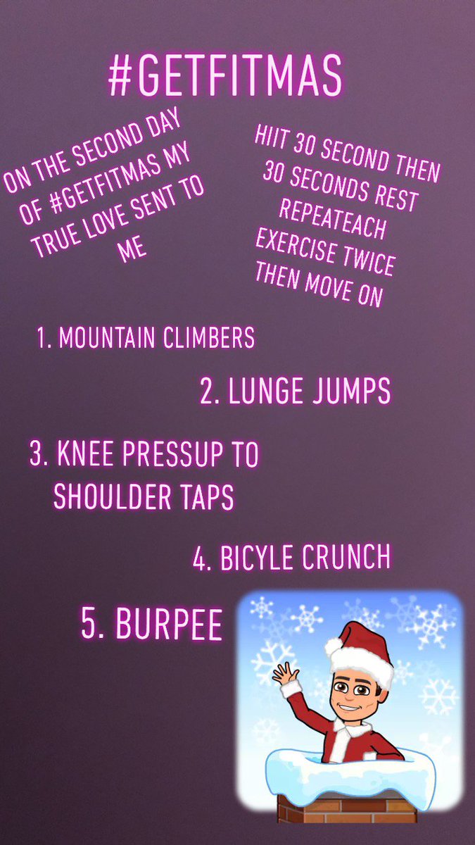active_exercise's tweet photo. On the second day of #GetFitmas my true love sent to me ... #fitness #getfit #exercise #HIIT #chritsmas #christmasfitness #fitmas https://t.co/QuEBxnWqSU