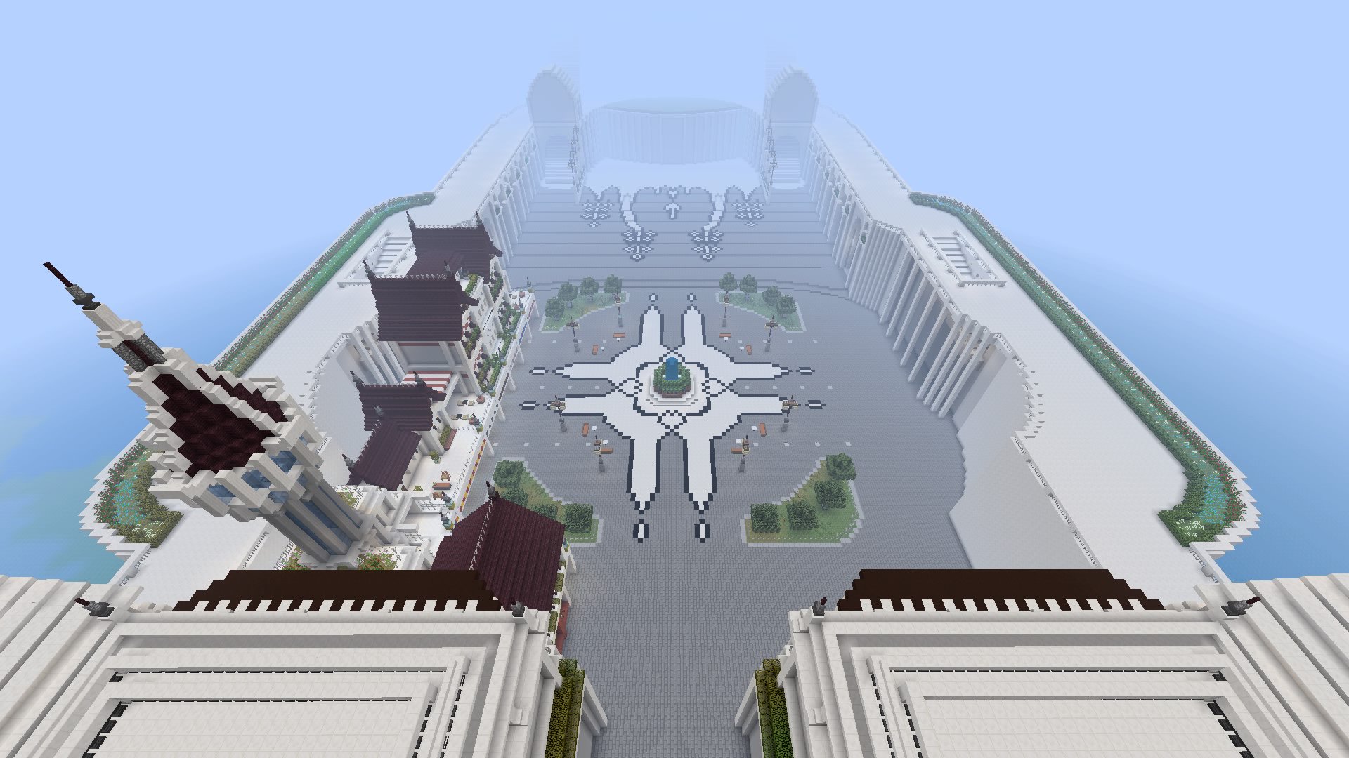 ゲームヤハギ マイクラ マインクラフト Minecraft 建築勢 床模様が寂しかったけどあんまりごちゃぎちゃ装飾つけるのも違うと思った結果色ブロックで変化つけたらこうなりました T Co Sfg8xfprob Twitter