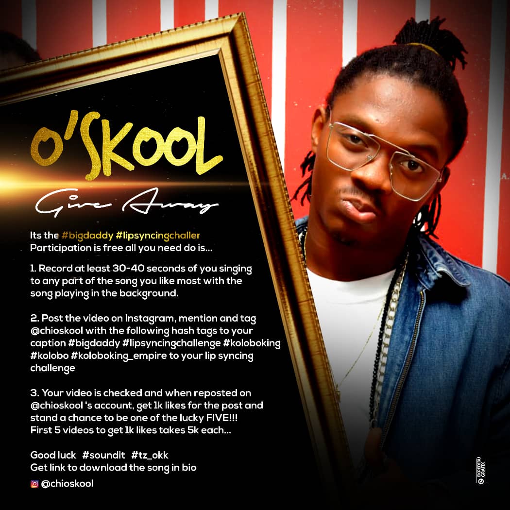 chioskool1's tweet photo. Let the #bigdaddy #lipsyncingchallenge start lovers... Roll in your videos... You might just be the lucky one... #koloboking on this one https://t.co/Qv60PEiSbX